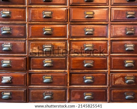 Wooden drawer Vintage cabinet Furniture collection 