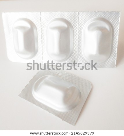 photo of pills on white background