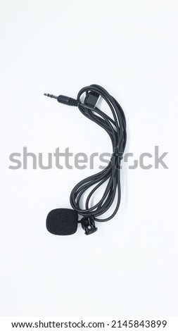 black microphone with 3.5 mm audio jack for smartphone