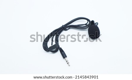 black microphone with 3.5 mm audio jack for smartphone