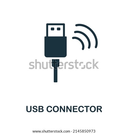 Usb Connector flat icon. Colored element sign from networking collection. Flat Usb Connector icon sign for web design, infographics and more.