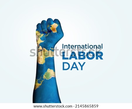International Labor Day concept background. Earth Textured hand Labor day concept. Royalty-Free Stock Photo #2145865859