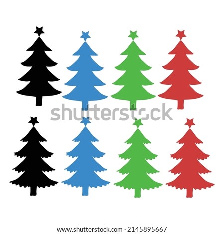 Christmas trees clip art vector illustration