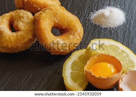 Homemade fried doughnuts, Spanish food. Grandma's recipe