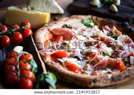 fresh italian pizza with tasty ingredients