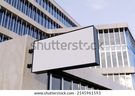 Photo blank signboard on the street