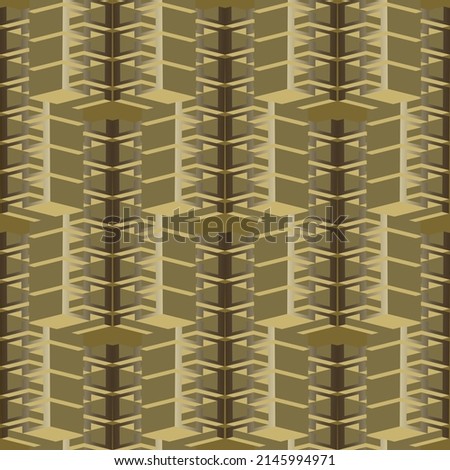 Structured zigzag 3d seamless pattern. Ornamental geometric vector background. Repeat decorative ornate backdrop. Abstract zig zag 3 ornament. Gold symmerical elegant design. Endless patterned texture