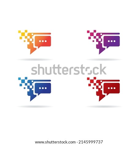 Chat logo template vector icon set