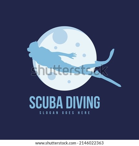 Scuba Diving Logo Design Concept Vector. Diving Logo Template Vector