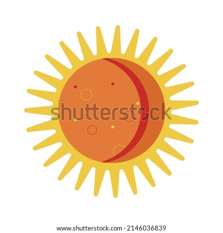 Sun on white background for use in clipart
