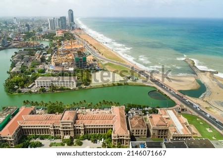 Aerial view of Colombo and Galle Face Green Royalty-Free Stock Photo #2146071667
