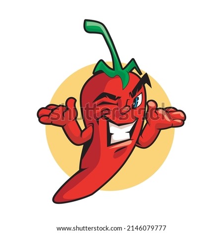 Red Chili Mascot cartoon vector