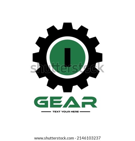 Letter I gear vector template logo. This Design is suitable for technology, industrial or automotive