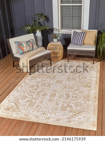 Modern outdoor area rug design. Royalty-Free Stock Photo #2146175939