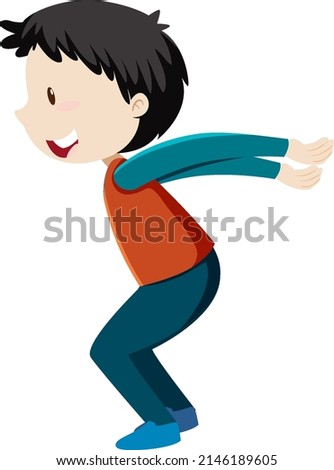 Active boy simple cartoon character illustration