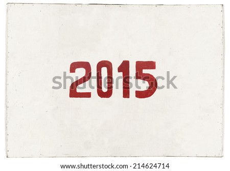 new year 2015 painted on plywood board, year of the goat