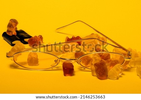 Colorful glasses still life photography 