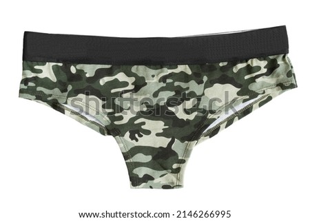 Military cotton panties isolated on white background