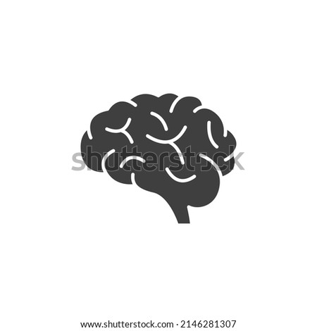 Vector sign of the brain symbol is isolated on a white background. brain icon color editable.