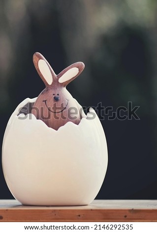 Easter bunny and chocolate egg