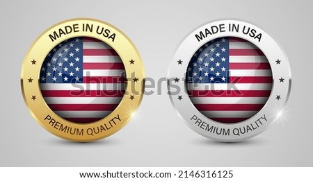 Made in Usa graphics and labels set. Some elements of impact for the use you want to make of it. Royalty-Free Stock Photo #2146316125
