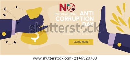 Anti Corruption day Horizontal banner template design  Royalty-Free Stock Photo #2146320783
