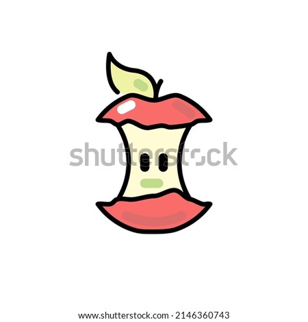 Vector icon - cheerful apple core