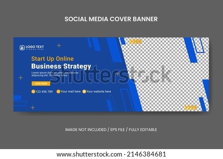 Creative Start-Up online Business Strategy social media facebook cover template, web banner template, corporate banner, header, business webinar banner

