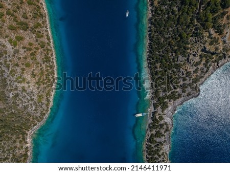 Gemiler Island Drone Photo Summer Season, Fethiye Mugla Turkey