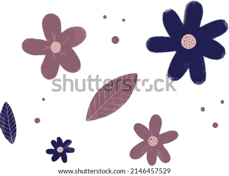 Vector hand drawn line art set of illustrations of beautiful and romantic flowers. Ideal for print, stickers, graphic design, scrap booking, collage and other creative projects.