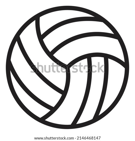 The illustration of volley ball line art icon vector. Suitable for sports and entertaining.