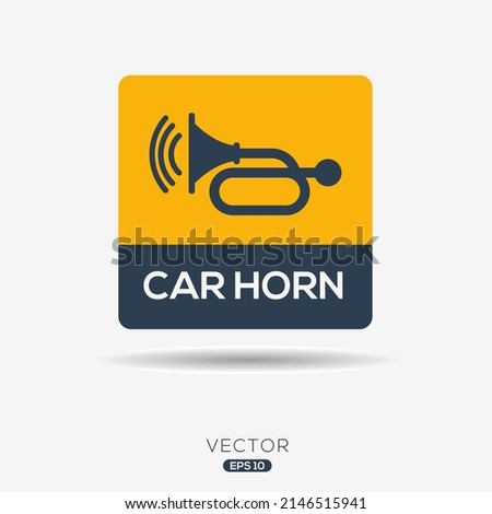 Creative (Car Horn) Icon, Vector sign.