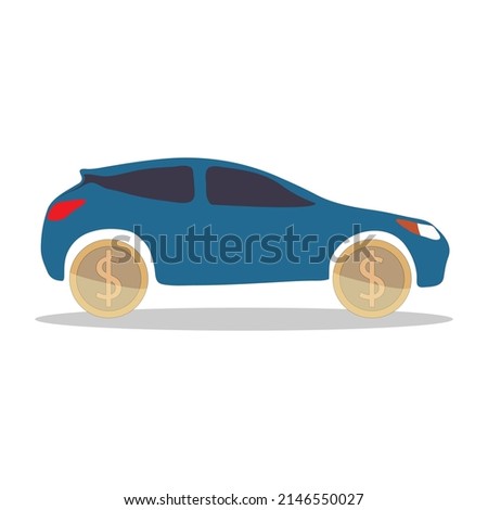 Dollar Car Clip art vector illustration 