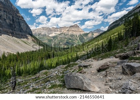 Kootenay National Park is a national park of Canada located in southeastern British Columbia. The park consists of 1,406 km² of the Canadian Rockies.  Royalty-Free Stock Photo #2146550641