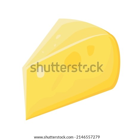 Piece of cheese isolated on white background. Vector illustration of food.