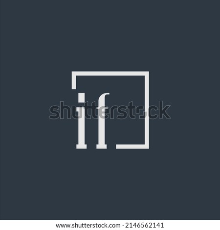 IF initial monogram logo with rectangle style dsign