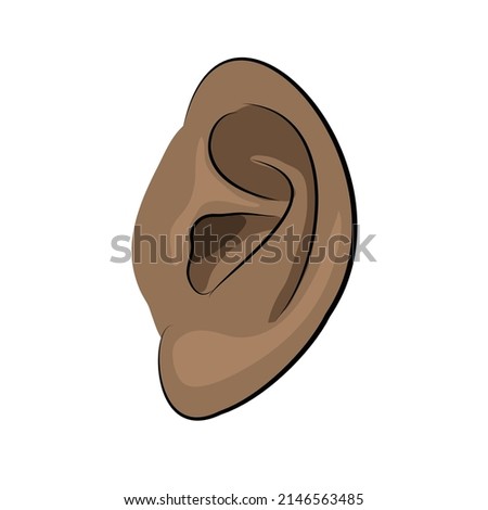 Ear vector clip art vector illustration isolated