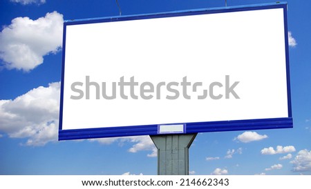 advertising billboard on sky background