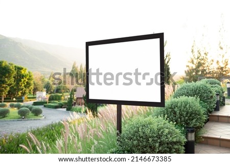 Advertising concept. Park walkway banners with clipping path on screen. - can be used for trade shows or promotional posters.