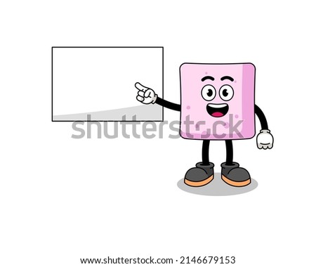 marshmallow illustration doing a presentation , character design