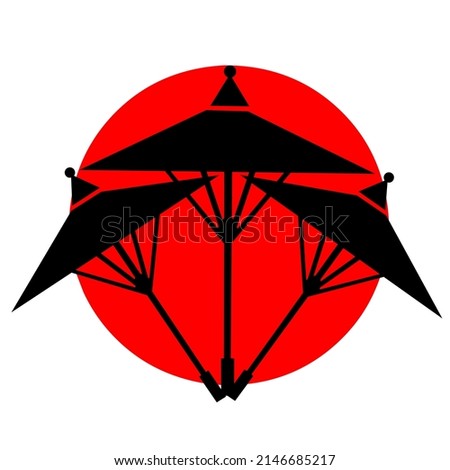 Vector Japanese umbrella named wagasa