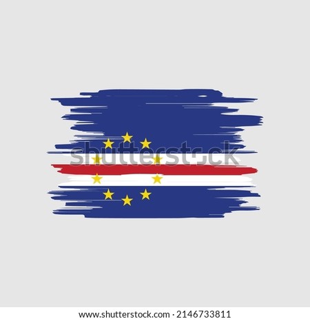 Cape Verde Flag Brush Strokes. National Flag