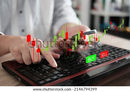 business finance technology and invest concept. Stock Market Investments Funds and Digital Assets. businessman analyze. forex trading graph financial data. Business finance background. forex, invest..