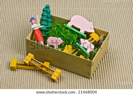franchise: instant business in a box; primitive toy wooden farm