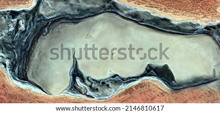 abstract landscape of the deserts of Africa from the air emulating the shapes and colors of the dystopian lake, Genre: Abstract Naturalism, from the abstract to the figurative