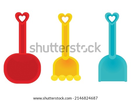Colorful beach accessories. vector illustration