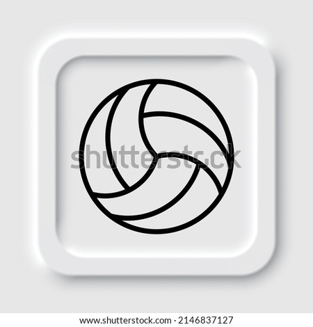 Volleyball simple icon vector. Flat design. Neumorphism design.ai