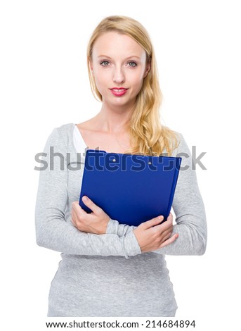 Caucasian lady with clipboard