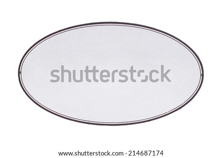 Paper label isolated on white