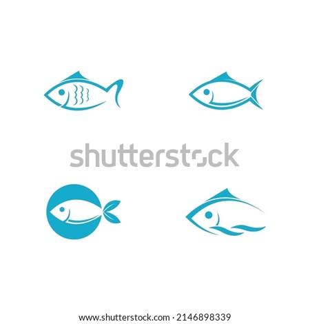 Fish logo template creative vector icon set